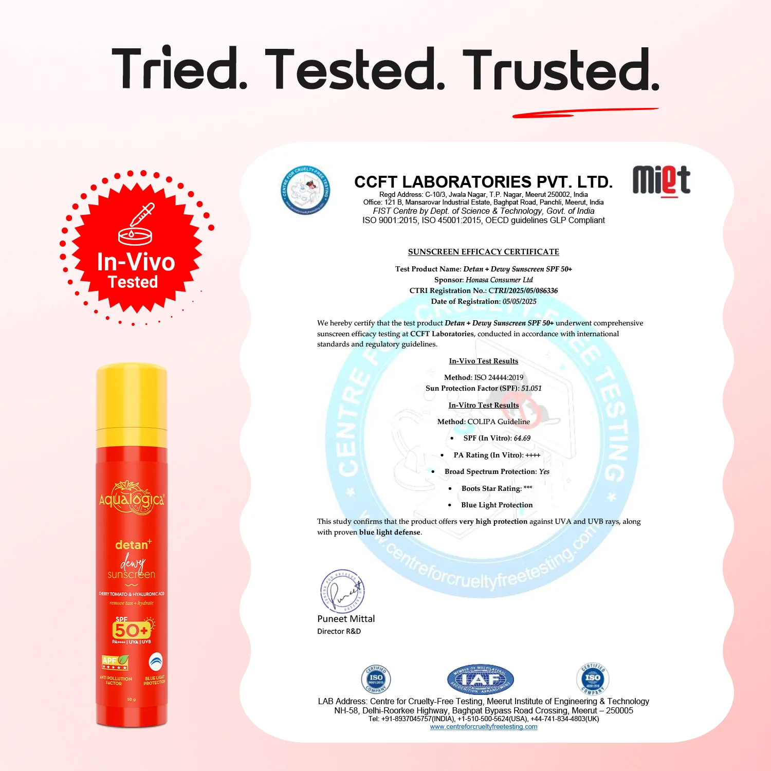 Detan+ Dewy Gel Sunscreen SPF 50+ PA++++  with 2% Kojic-Hyaluron Complex™ & Wild Berries - 50 g(Pack of 2) - Image 8