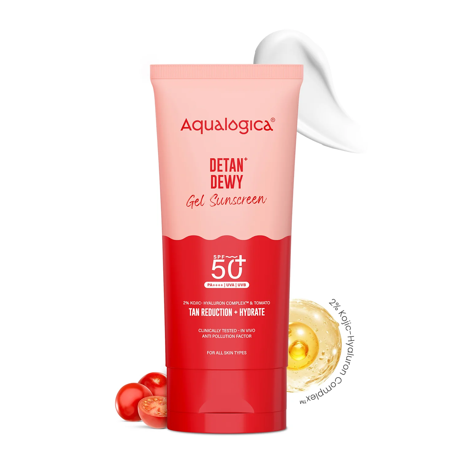 Detan+ Dewy Gel Sunscreen SPF 50+ PA++++  with 2% Kojic-Hyaluron Complex™ & Wild Berries - 80g - Image 11