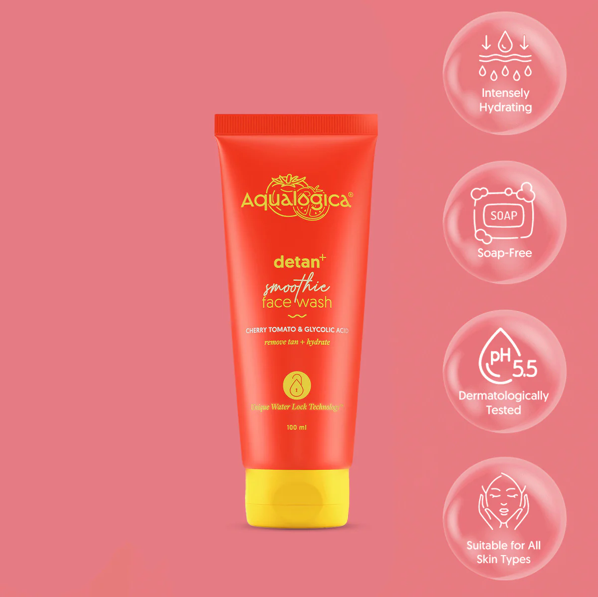 FREEBIE Detan+ Smoothie Face Wash with Cherry Tomato & Glycolic Acid for Tan Removal - 100ml - Image 2