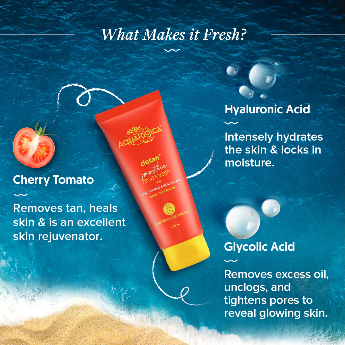 FREEBIE Detan+ Smoothie Face Wash with Cherry Tomato & Glycolic Acid for Tan Removal - 100ml - Image 4