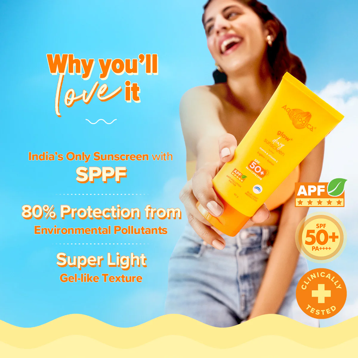 FREEBIE Glow+ Dewy Sunscreen with SPF 50+ & PA++++ for UVA/B & Blue Light Protection & No White Cast - 80g - Image 3
