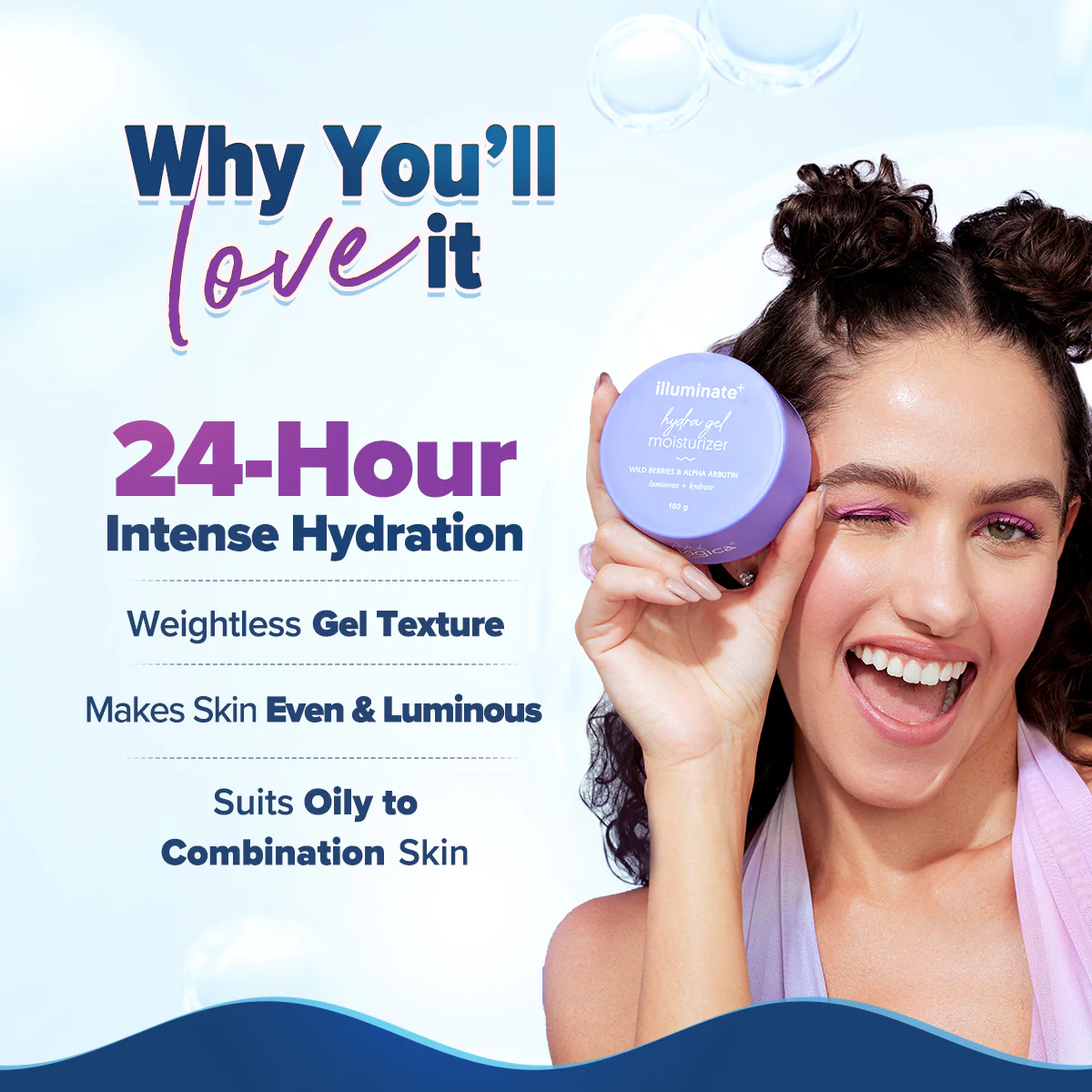 Illuminate + Hydra Gel Moisturizer with Wild Berries & Alpha Arbutin - 100g - Image 5