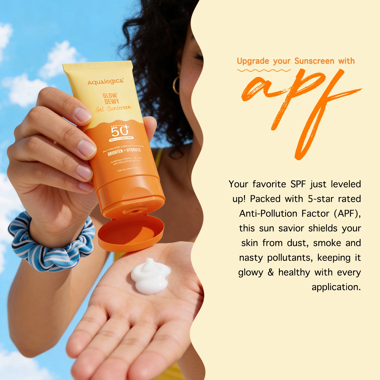 Glow+ Dewy Gel Sunscreen In-Vivo Tested SPF 50+ PA++++ with Papaya & Vitamin C - 80g (Pack of 2) - Image 10