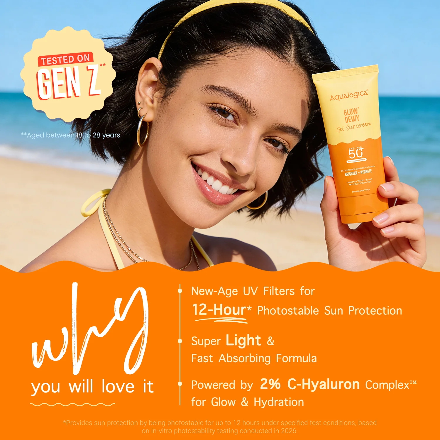 Glow+ Dewy Gel Sunscreen In-Vivo Tested SPF 50+ PA++++ with Papaya & Vitamin C - 80g (Pack of 2) - Image 4