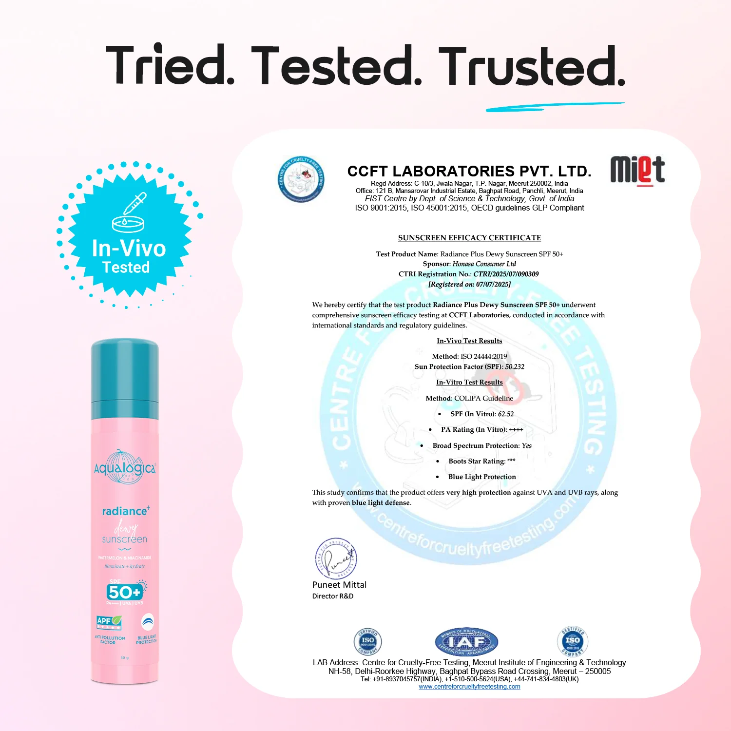 Radiance+ Dewy Sunscreen In-Vivo Tested with Watermelon & Niacinamide with SPF 50 & PA++++ - 50g(Pack of 2) - Image 6