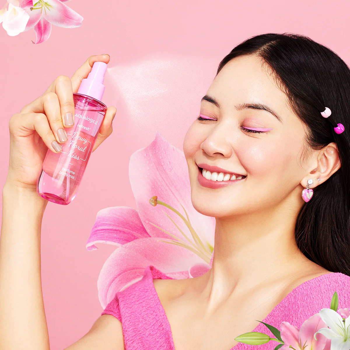 Refresh+ Dewy Floral Kiss Perfume Body Mist with Zemea & Hyaluronic Acid- 150 ml (Pack of 2) - Image 5