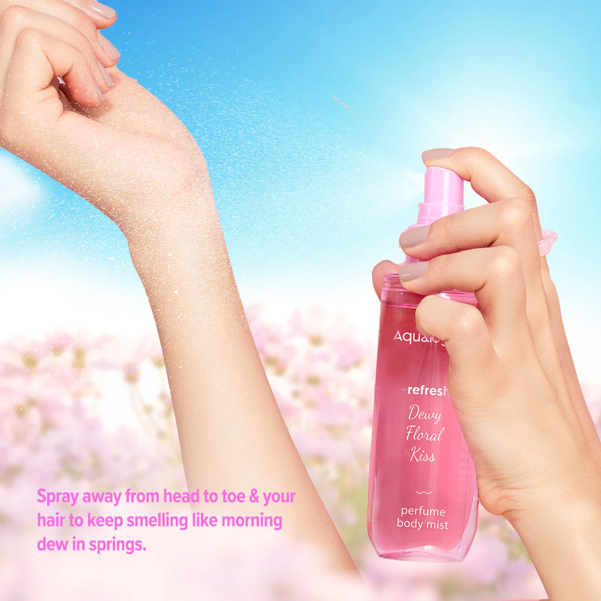 Refresh+ Dewy Floral Kiss Perfume Body Mist with Zemea & Hyaluronic Acid- 150 ml (Pack of 2) - Image 6