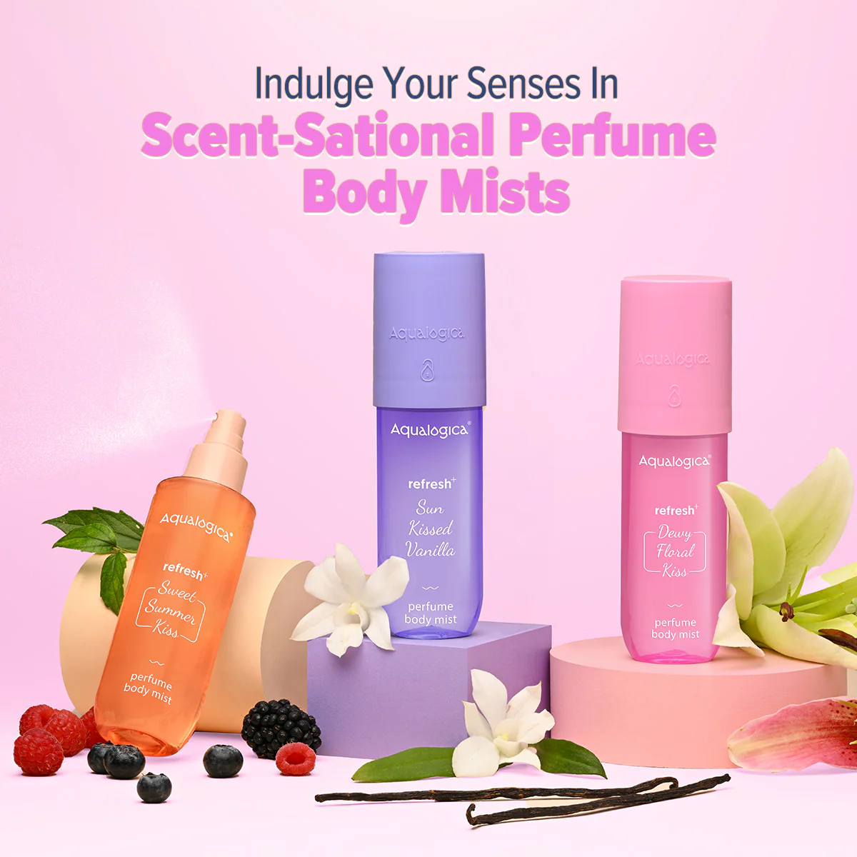 Refresh+ Dewy Floral Kiss Perfume Body Mist with Zemea & Hyaluronic Acid- 150 ml (Pack of 2) - Image 8