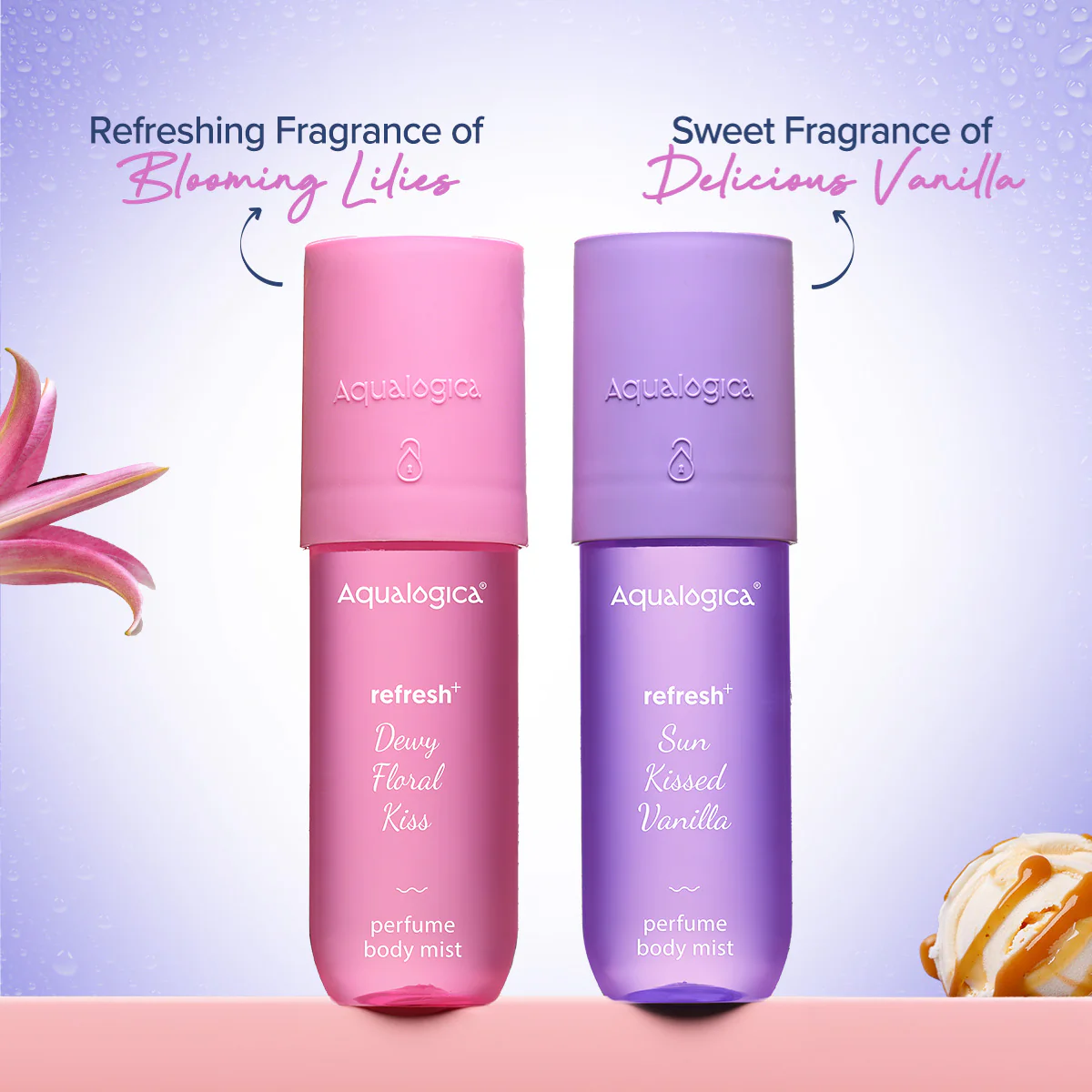 Refresh+ Vanilla & Floral Body Mist Duo with Zemea & Hyaluronic Acid - 150 ml - Image 2
